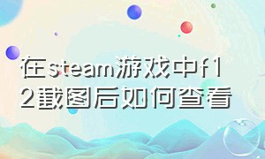 在steam游戏中f12截图后如何查看