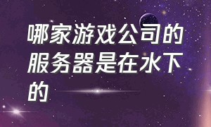 哪家游戏公司的服务器是在水下的