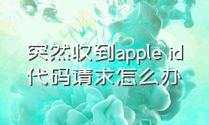 突然收到apple id代码请求怎么办