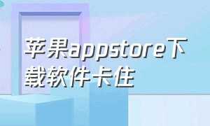 苹果appstore下载软件卡住