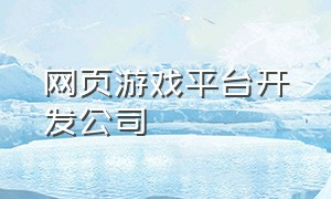 网页游戏平台开发公司