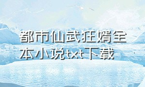 都市仙武狂婿全本小说txt下载