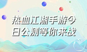 热血江湖手游今日公测等你来战