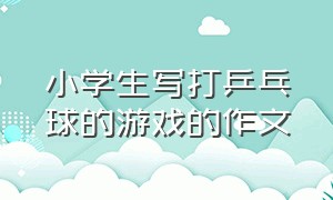 小学生写打乒乓球的游戏的作文