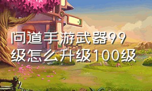 问道手游武器99级怎么升级100级