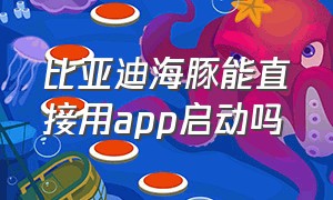 比亚迪海豚能直接用app启动吗