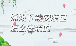 嫦娥下载安装包怎么安装的