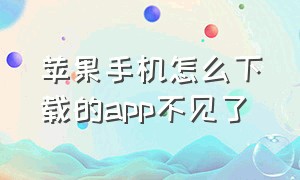 苹果手机怎么下载的app不见了