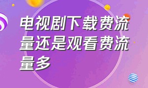 电视剧下载费流量还是观看费流量多