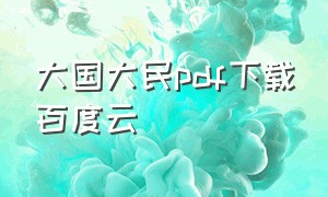 大国大民pdf下载百度云