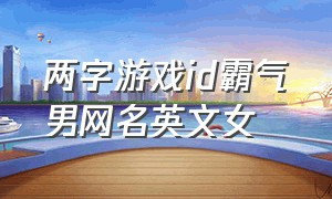 两字游戏id霸气男网名英文女