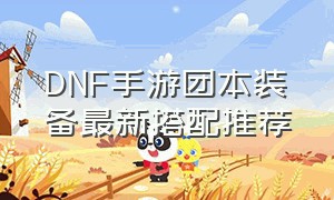 DNF手游团本装备最新搭配推荐