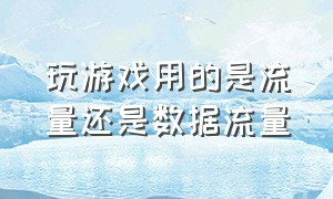 玩游戏用的是流量还是数据流量