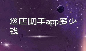 巡店助手app多少钱