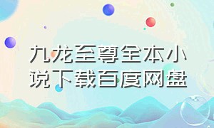 九龙至尊全本小说下载百度网盘