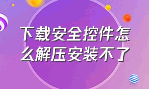 下载安全控件怎么解压安装不了