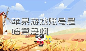 苹果游戏账号是啥意思啊