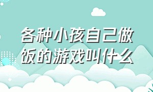 各种小孩自己做饭的游戏叫什么