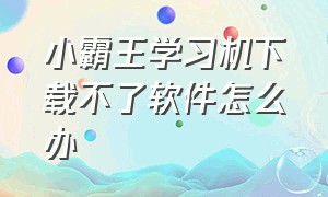 小霸王学习机下载不了软件怎么办