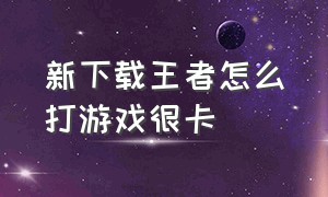 新下载王者怎么打游戏很卡