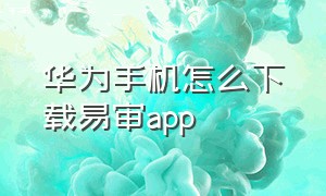 华为手机怎么下载易审app