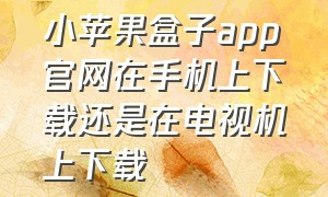 小苹果盒子app官网在手机上下载还是在电视机上下载