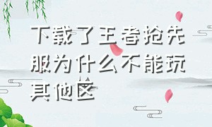 下载了王者抢先服为什么不能玩其他区