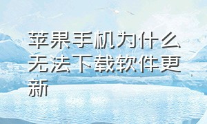 苹果手机为什么无法下载软件更新