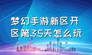 梦幻手游新区开区第35天怎么玩