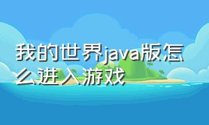 我的世界java版怎么进入游戏