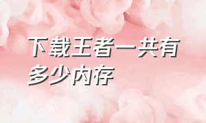 下载王者一共有多少内存