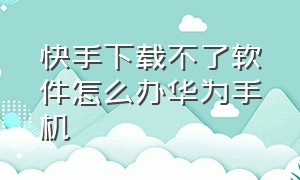 快手下载不了软件怎么办华为手机