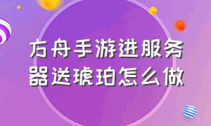 方舟手游进服务器送琥珀怎么做