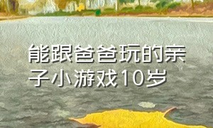 能跟爸爸玩的亲子小游戏10岁