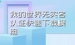 我的世界无实名认证快速下载模组