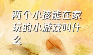 两个小孩能在家玩的小游戏叫什么