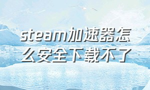 steam加速器怎么安全下载不了