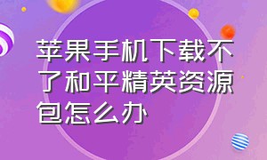 苹果手机下载不了和平精英资源包怎么办