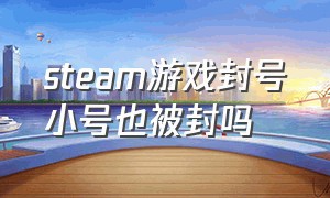 steam游戏封号小号也被封吗