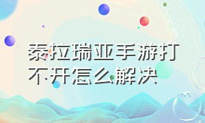 泰拉瑞亚手游打不开怎么解决