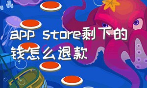 app store剩下的钱怎么退款