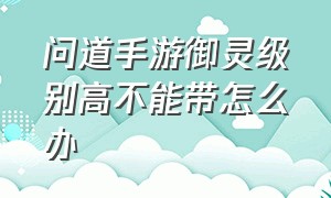 问道手游御灵级别高不能带怎么办