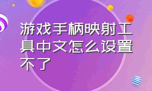 游戏手柄映射工具中文怎么设置不了