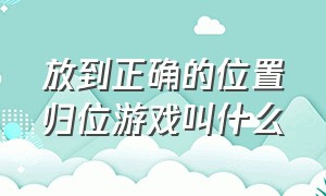 放到正确的位置归位游戏叫什么