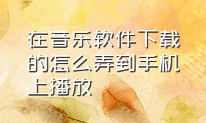 在音乐软件下载的怎么弄到手机上播放