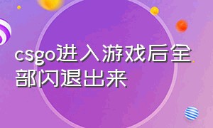 csgo进入游戏后全部闪退出来