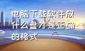 电脑下载软件放什么盘才是正确的格式