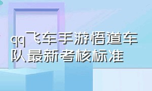 qq飞车手游悟道车队最新考核标准