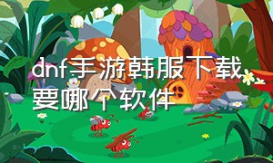 dnf手游韩服下载要哪个软件