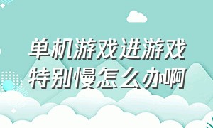 单机游戏进游戏特别慢怎么办啊